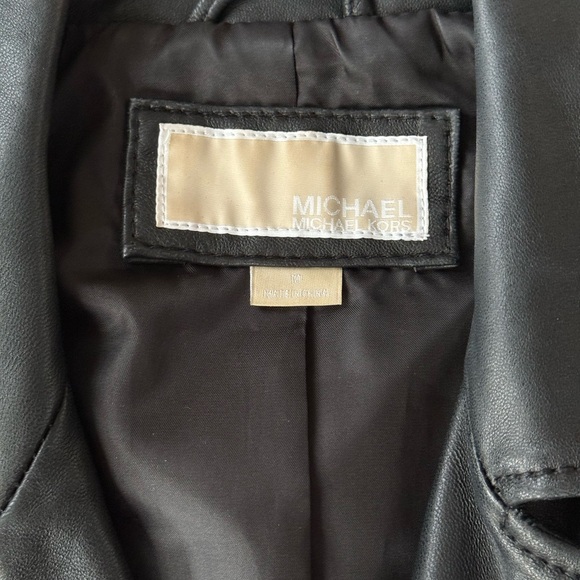 MICHAEL Michael Kors Black Leather Moto Lamb Leather Jacket Size Medium - Picture 9 of 10